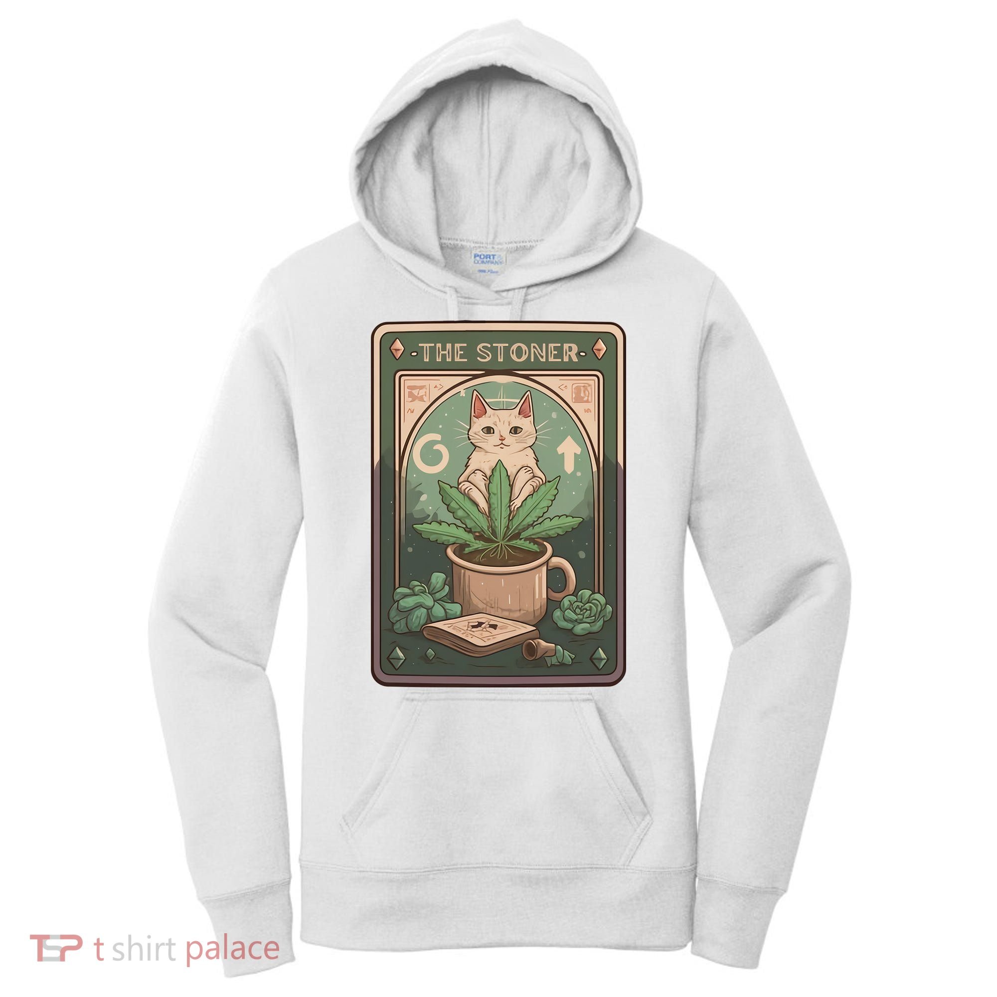 Stoner Tarot Card Cat Lover Funny Cat Women's Hoodie