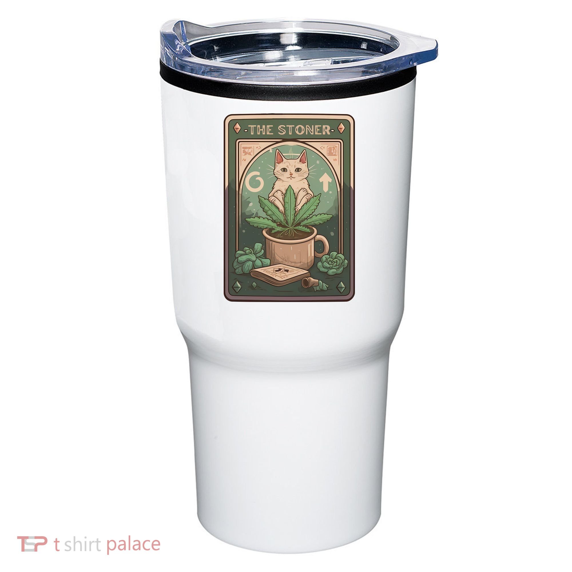 Stoner Tarot Card Cat Lover Funny Cat Tumbler