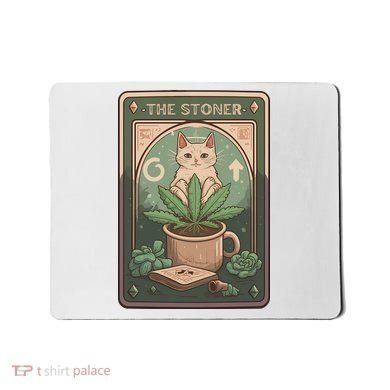 Stoner Tarot Card Cat Lover Funny Cat Mousepad