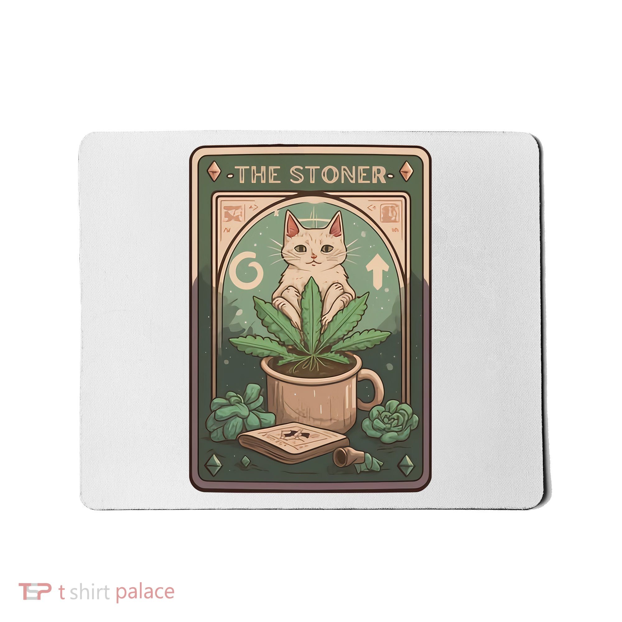 Stoner Tarot Card Cat Lover Funny Cat Mousepad