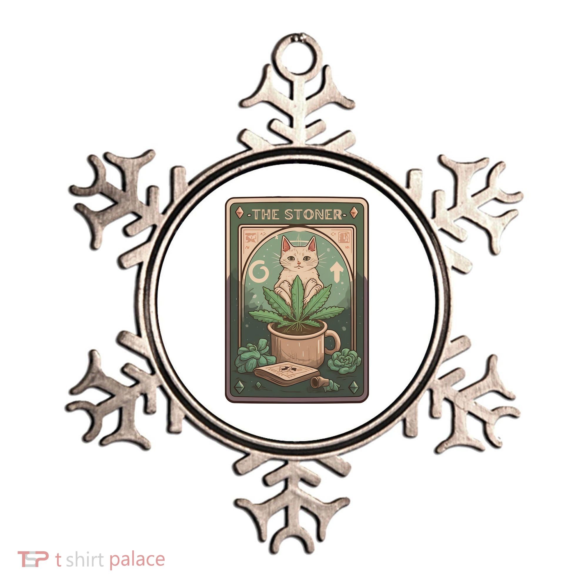 Stoner Tarot Card Cat Lover Funny Cat Ornament