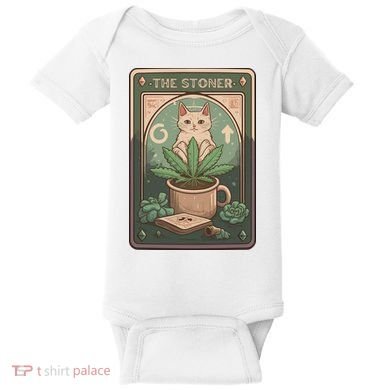 Stoner Tarot Card Cat Lover Funny Cat Baby Bodysuit