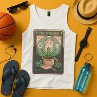 Stoner Tarot Card Cat Lover Funny Cat Tank Top thumb 4
