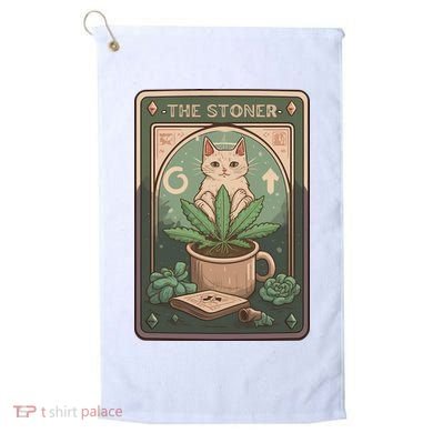 Stoner Tarot Card Cat Lover Funny Cat Golf Towel