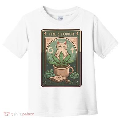 Stoner Tarot Card Cat Lover Funny Cat Toddler T-Shirt