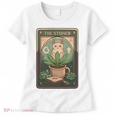 Stoner Tarot Card Cat Lover Funny Cat Women's T-Shirt