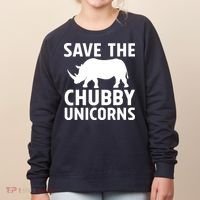 Save The Chubby Unicorns Funny Women's Sweatshirt thumb 0