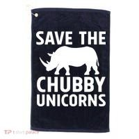 Save The Chubby Unicorns Funny Golf Towel thumb 0