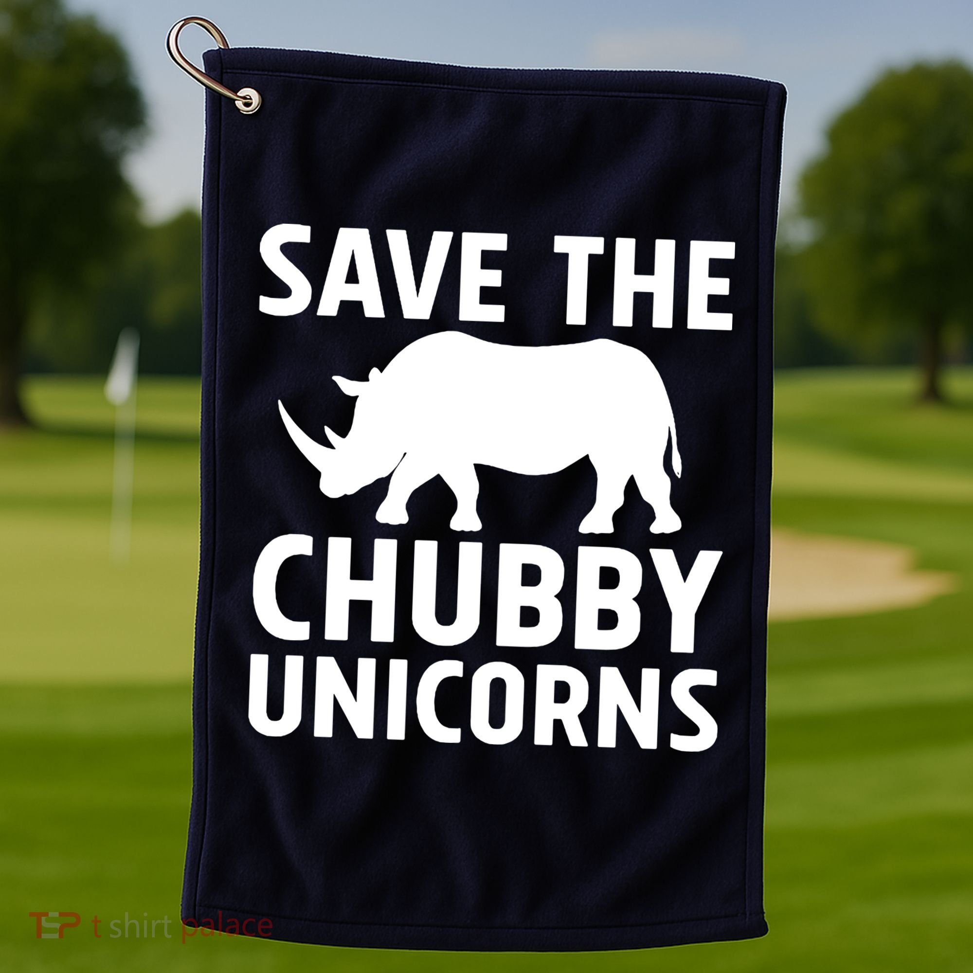 Save The Chubby Unicorns Funny Golf Towel