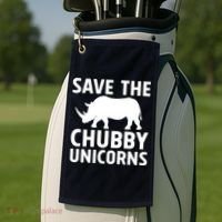 Save The Chubby Unicorns Funny Golf Towel thumb 2