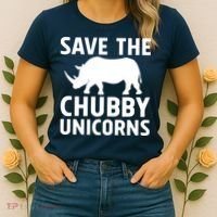 Save The Chubby Unicorns Funny Women's T-Shirt thumb 2