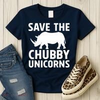 Save The Chubby Unicorns Funny Women's T-Shirt thumb 3