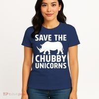 Save The Chubby Unicorns Funny Women's T-Shirt thumb 4