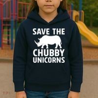 Save The Chubby Unicorns Funny Kids Hoodie thumb 3