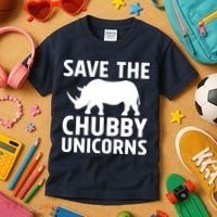Save The Chubby Unicorns Funny Kids T-Shirt thumb 3