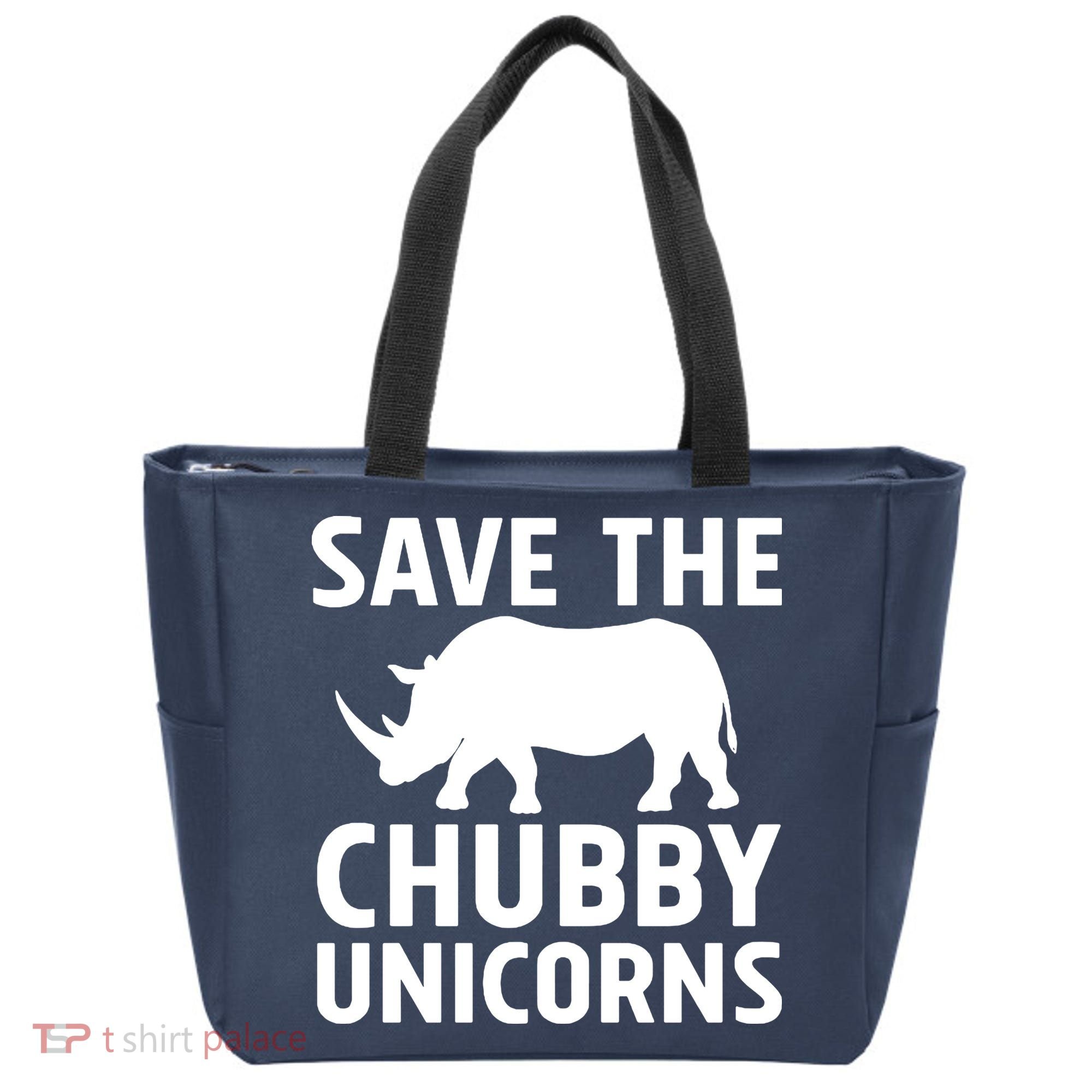 Save The Chubby Unicorns Funny Tote Bag