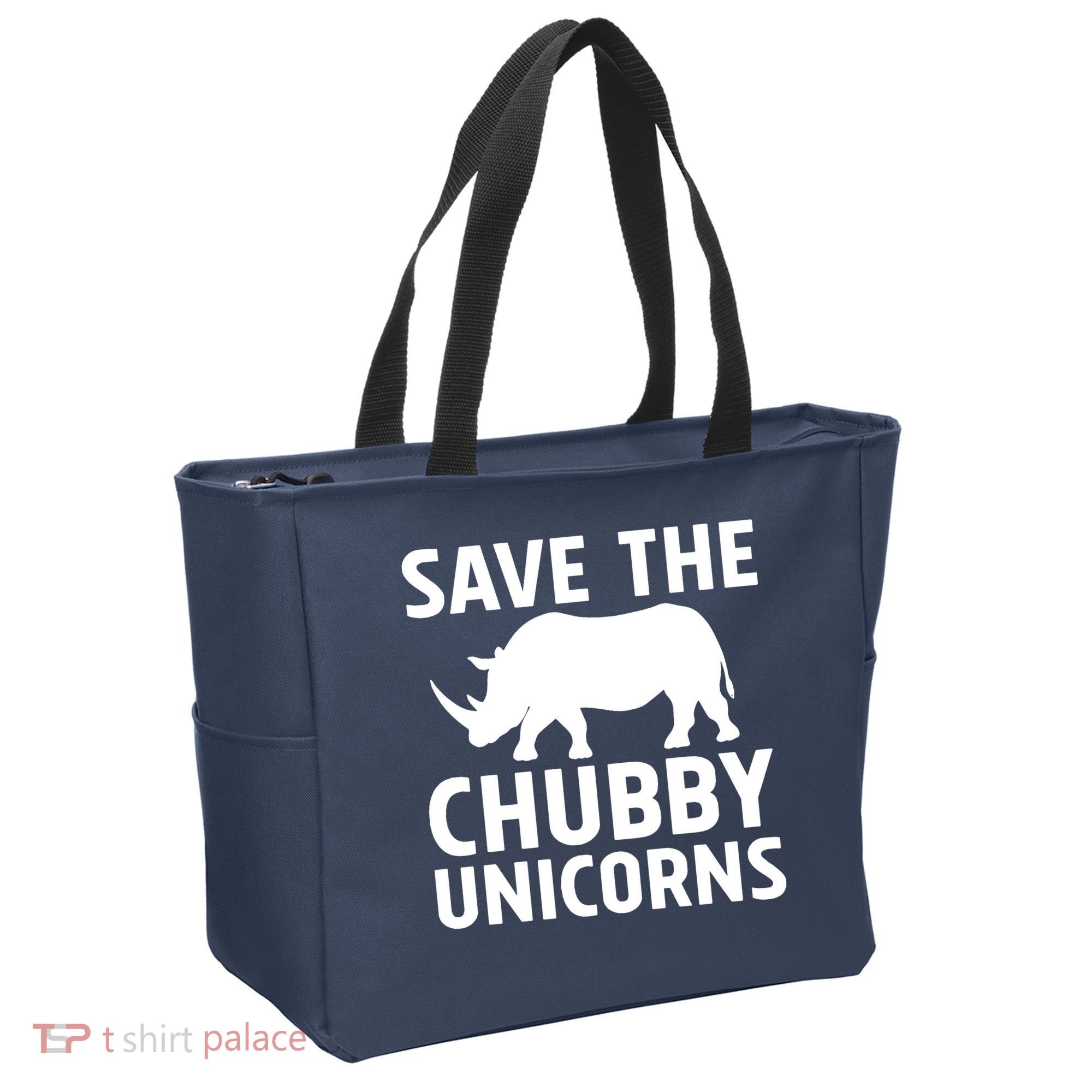 Save The Chubby Unicorns Funny Tote Bag