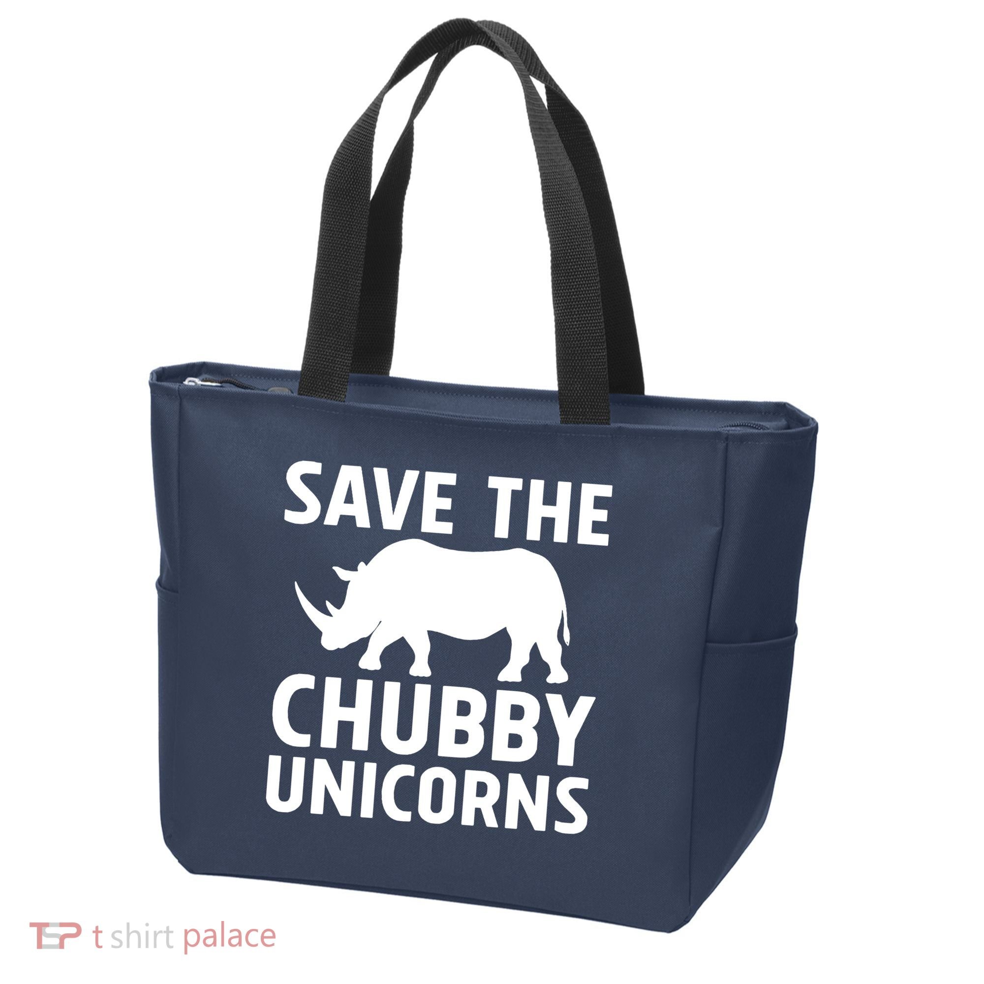 Save The Chubby Unicorns Funny Tote Bag