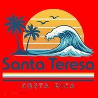 Santa Teresa Costa Rica Retro Wave Santa Hat thumb 1