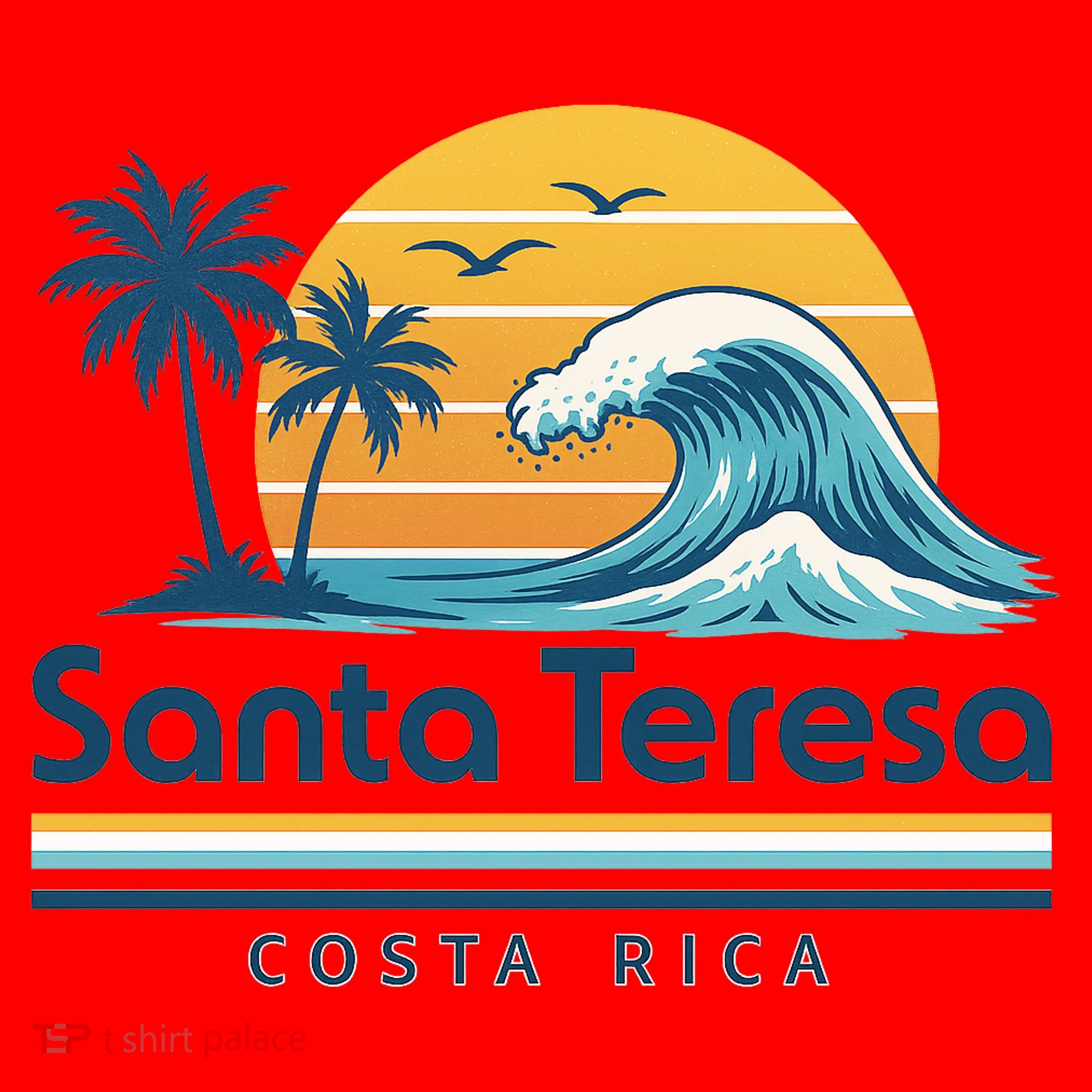 Santa Teresa Costa Rica Retro Wave Santa Hat