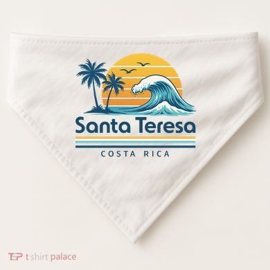 Santa Teresa Costa Rica Retro Wave USA-Made Doggie Bandana