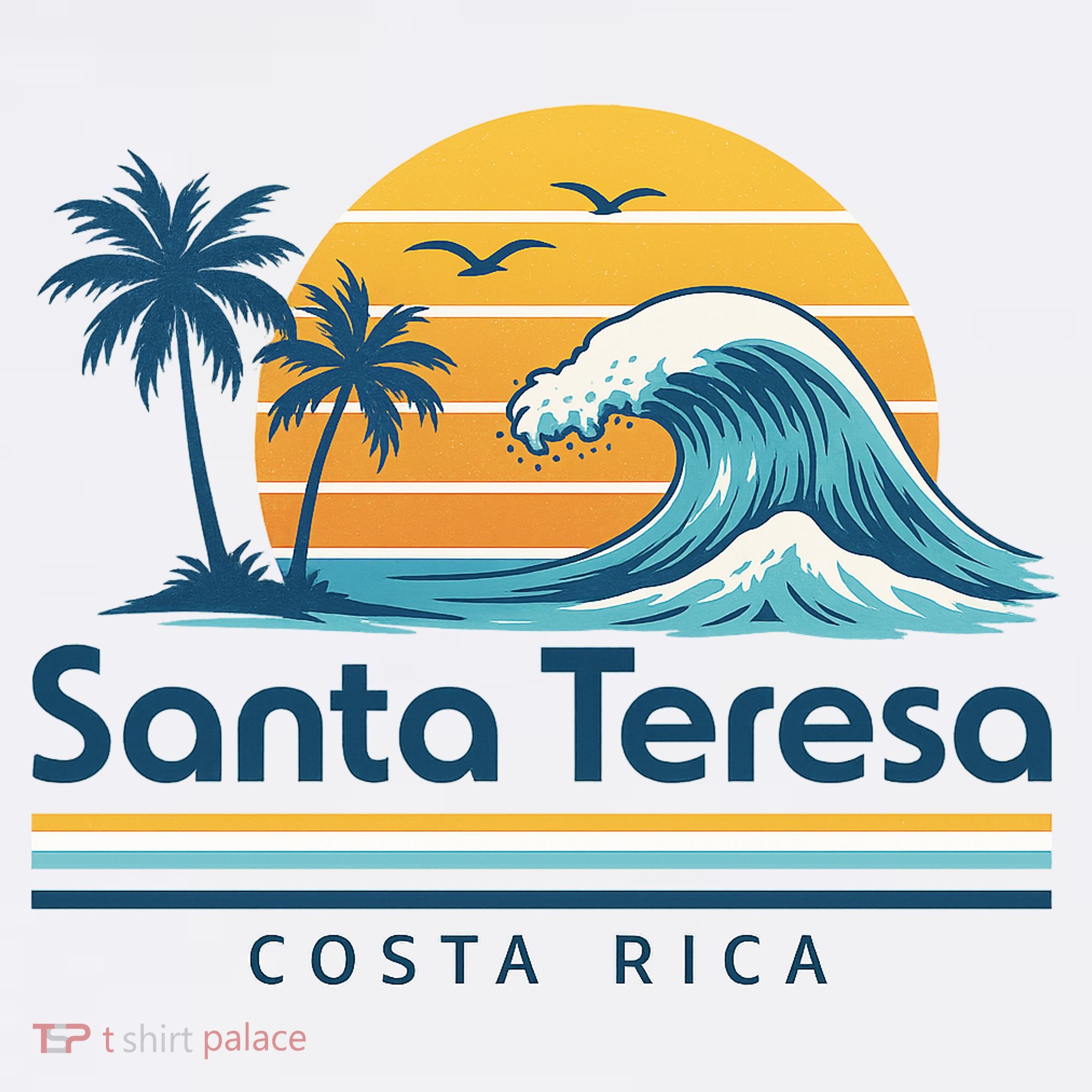 Santa Teresa Costa Rica Retro Wave Apron