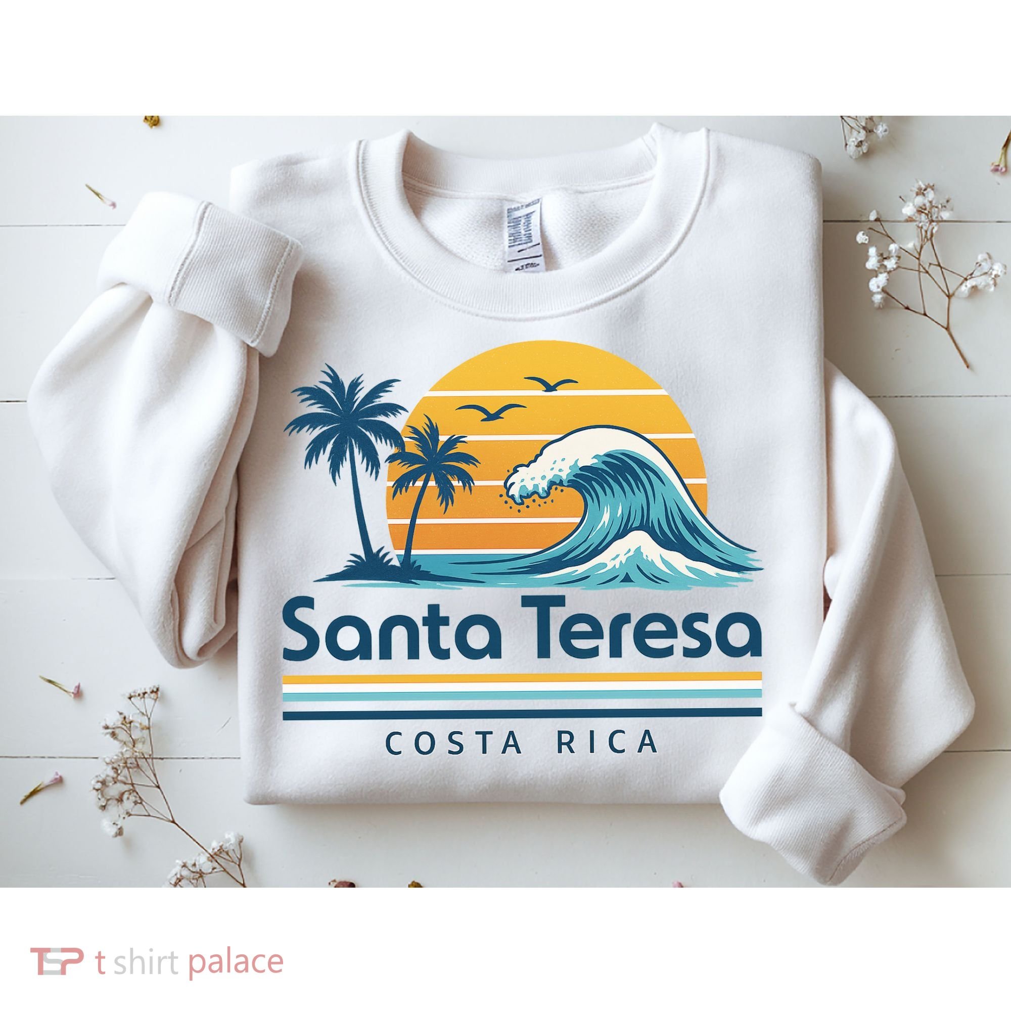 Santa Teresa Costa Rica Retro Wave Sweatshirt