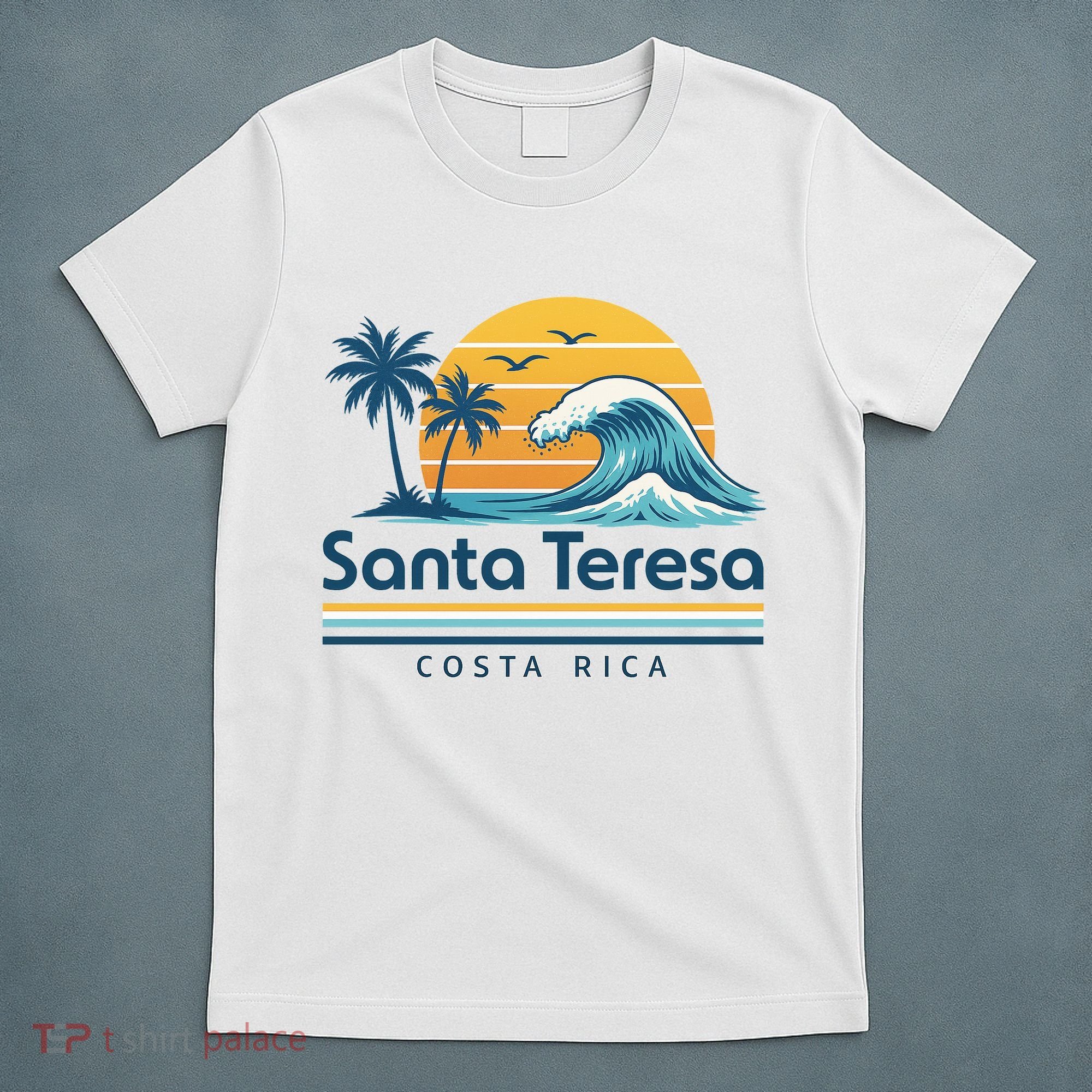 Santa Teresa Costa Rica Retro Wave T-Shirt
