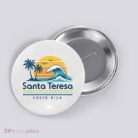 Santa Teresa Costa Rica Retro Wave Button thumb 0