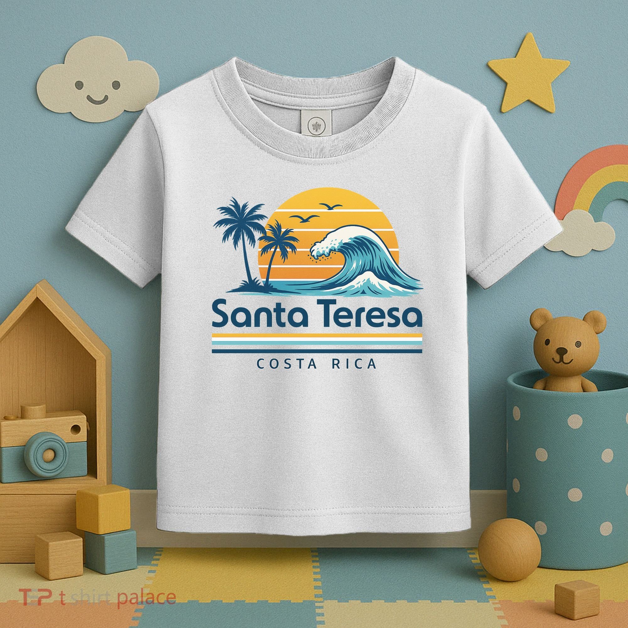 Santa Teresa Costa Rica Retro Wave Toddler T-Shirt