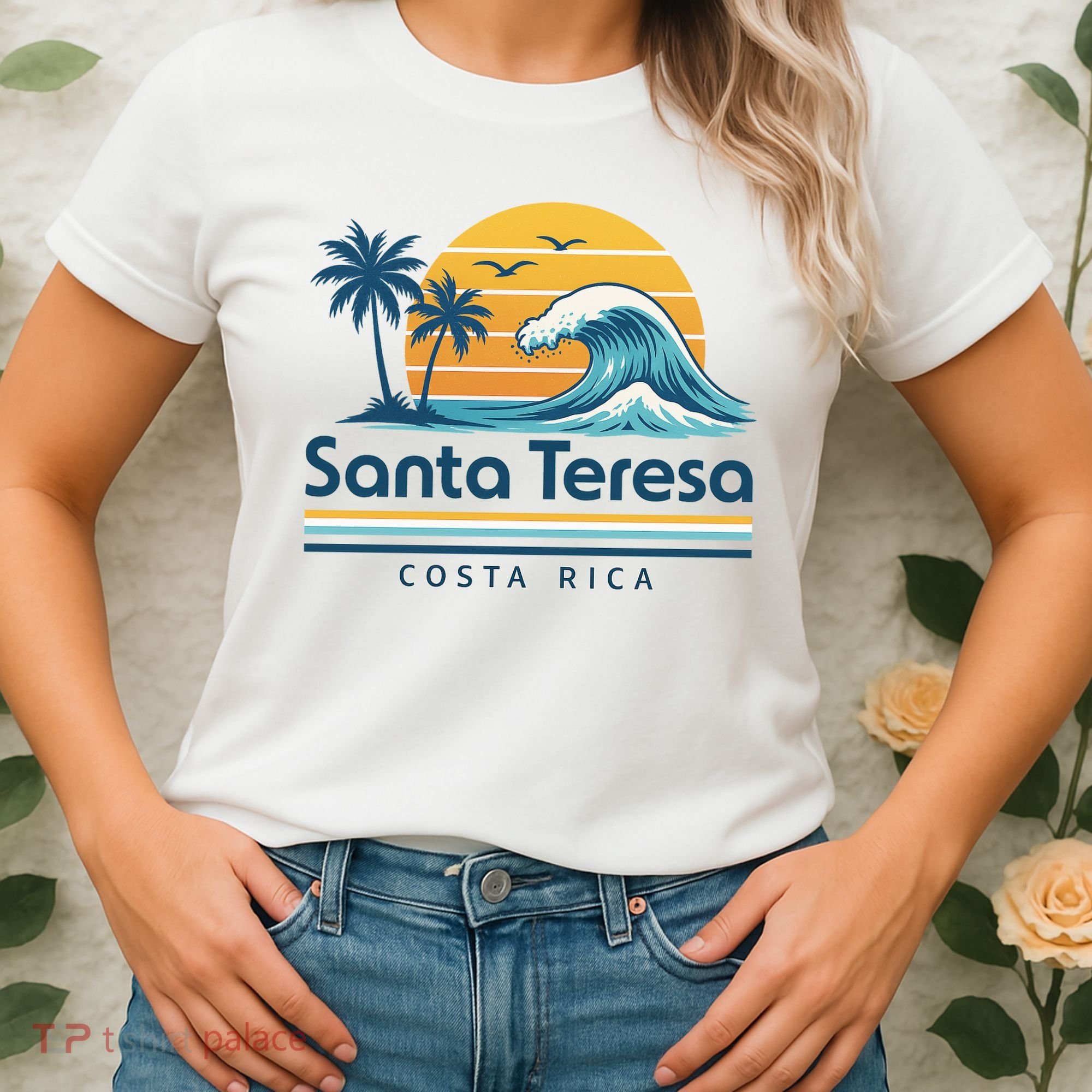 Santa Teresa Costa Rica Retro Wave Women's T-Shirt