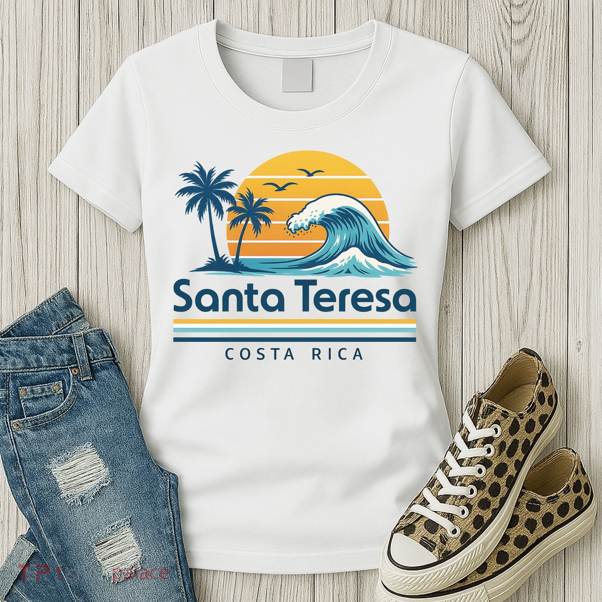 Santa Teresa Costa Rica Retro Wave Women's T-Shirt