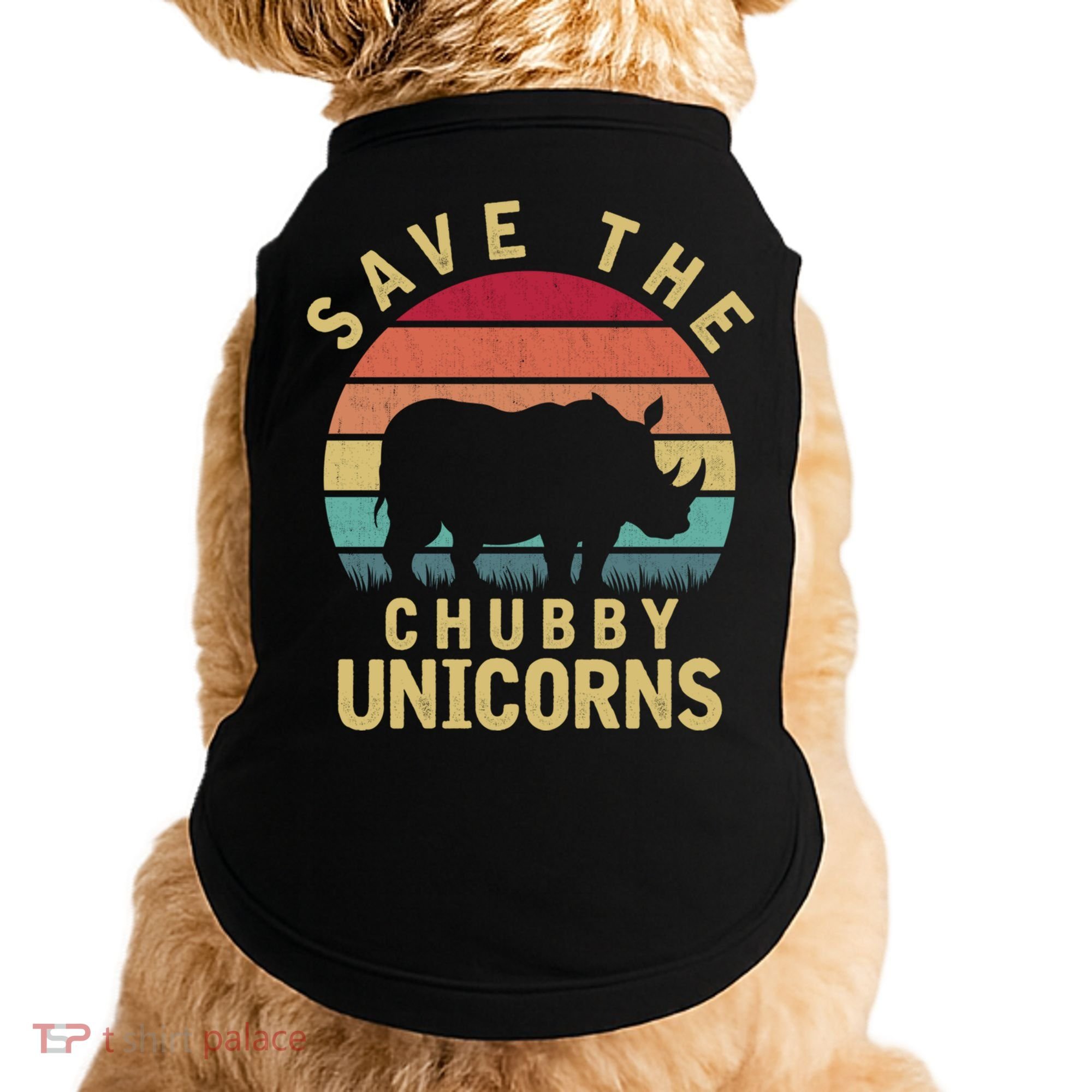 Save The Chubby Unicorn Rhino Cool Gift Doggie Tank