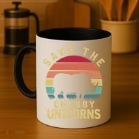 Save The Chubby Unicorn Rhino Cool Gift Coffee Mug thumb 4