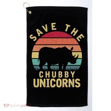 Save The Chubby Unicorn Rhino Cool Gift Golf Towel