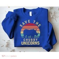 Save The Chubby Unicorn Rhino Cool Gift Sweatshirt thumb 2