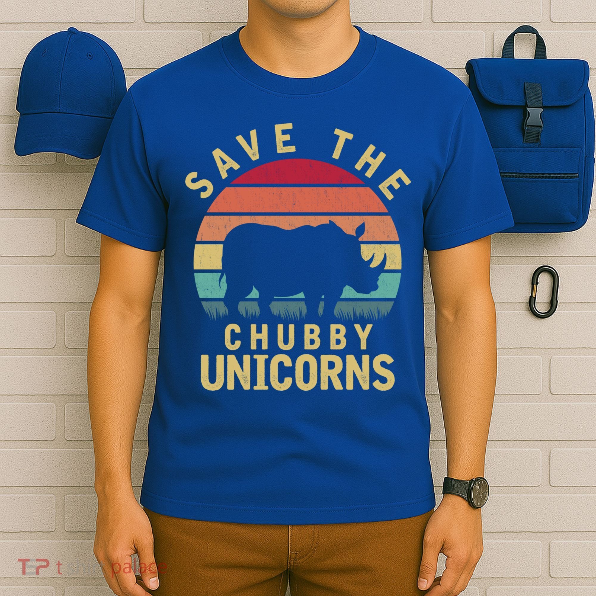 Save The Chubby Unicorn Rhino Cool Gift T-Shirt