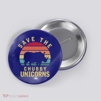 Save The Chubby Unicorn Rhino Cool Gift Button thumb 0