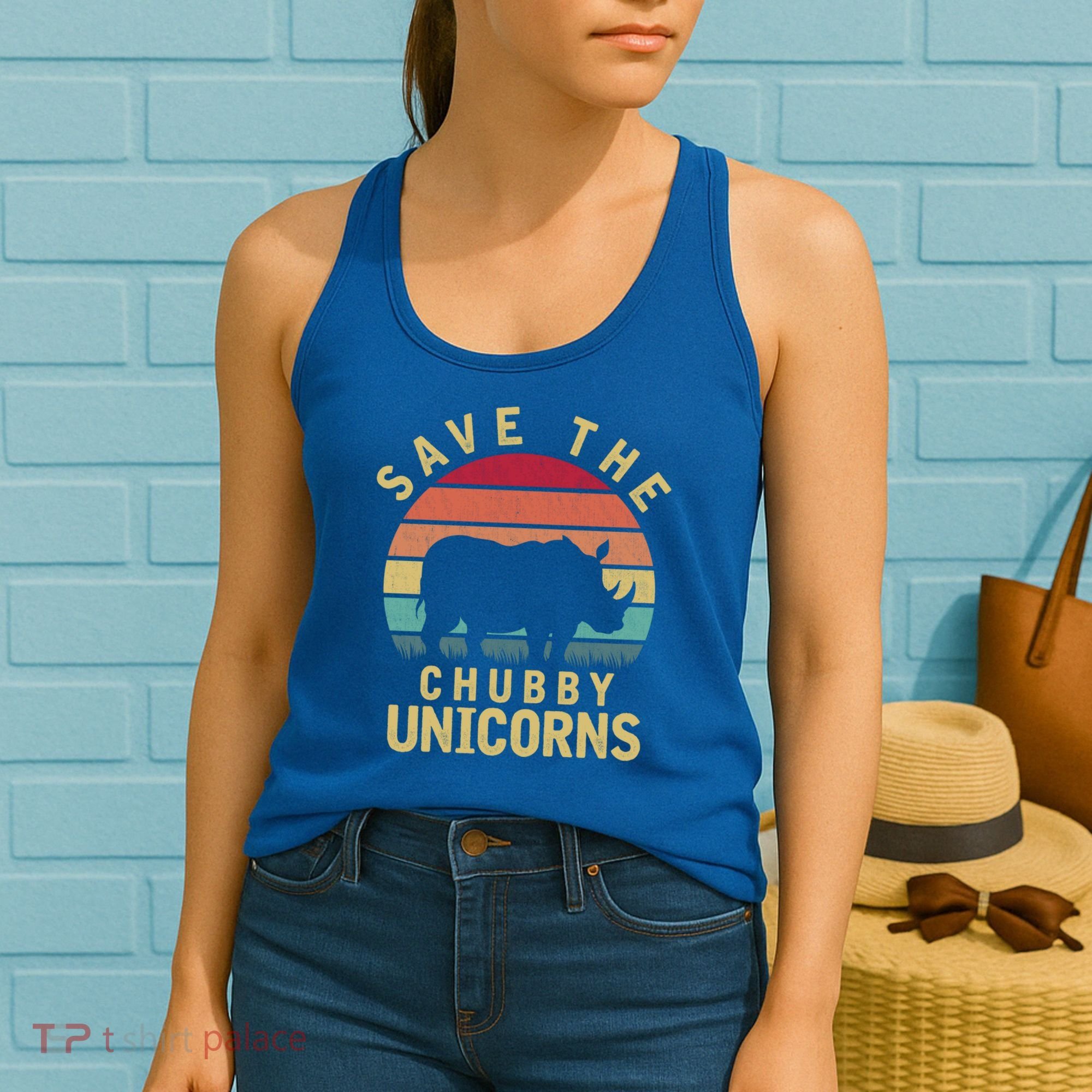 Save The Chubby Unicorn Rhino Cool Gift Women's Tank Top