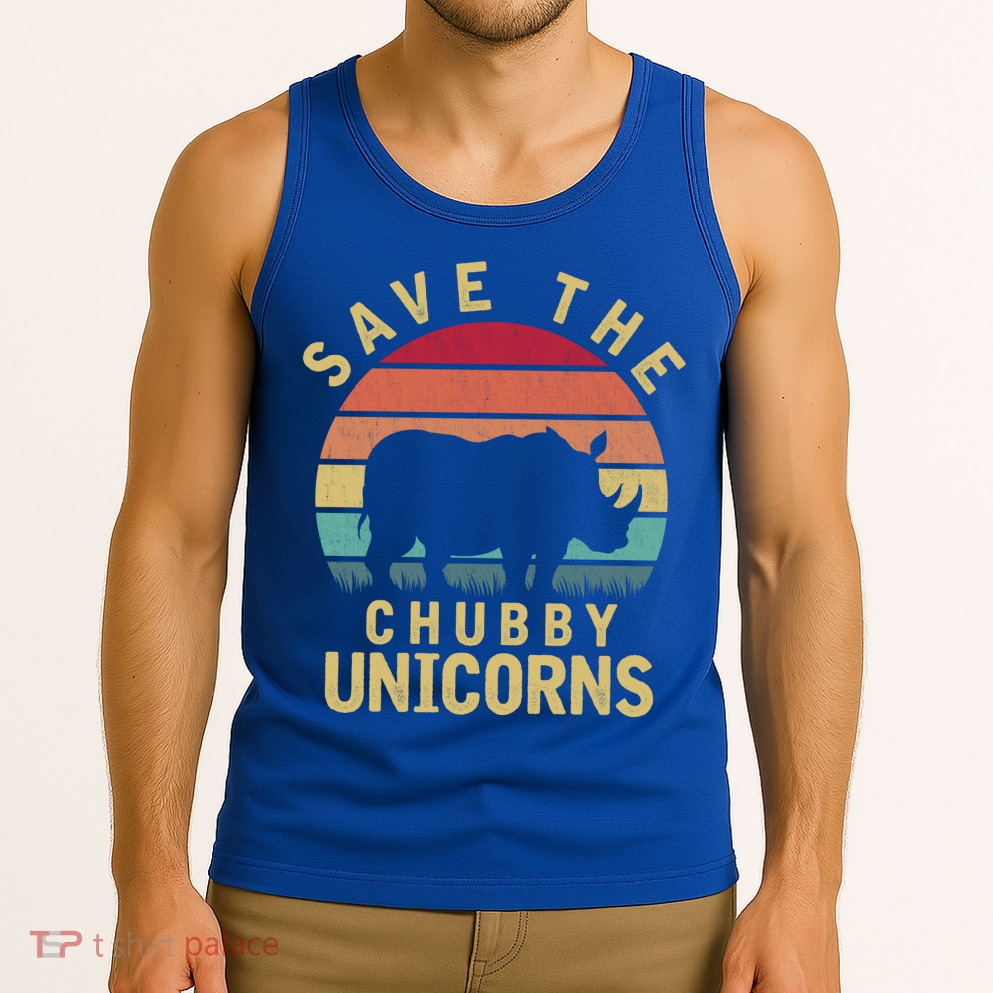 Save The Chubby Unicorn Rhino Cool Gift Tank Top