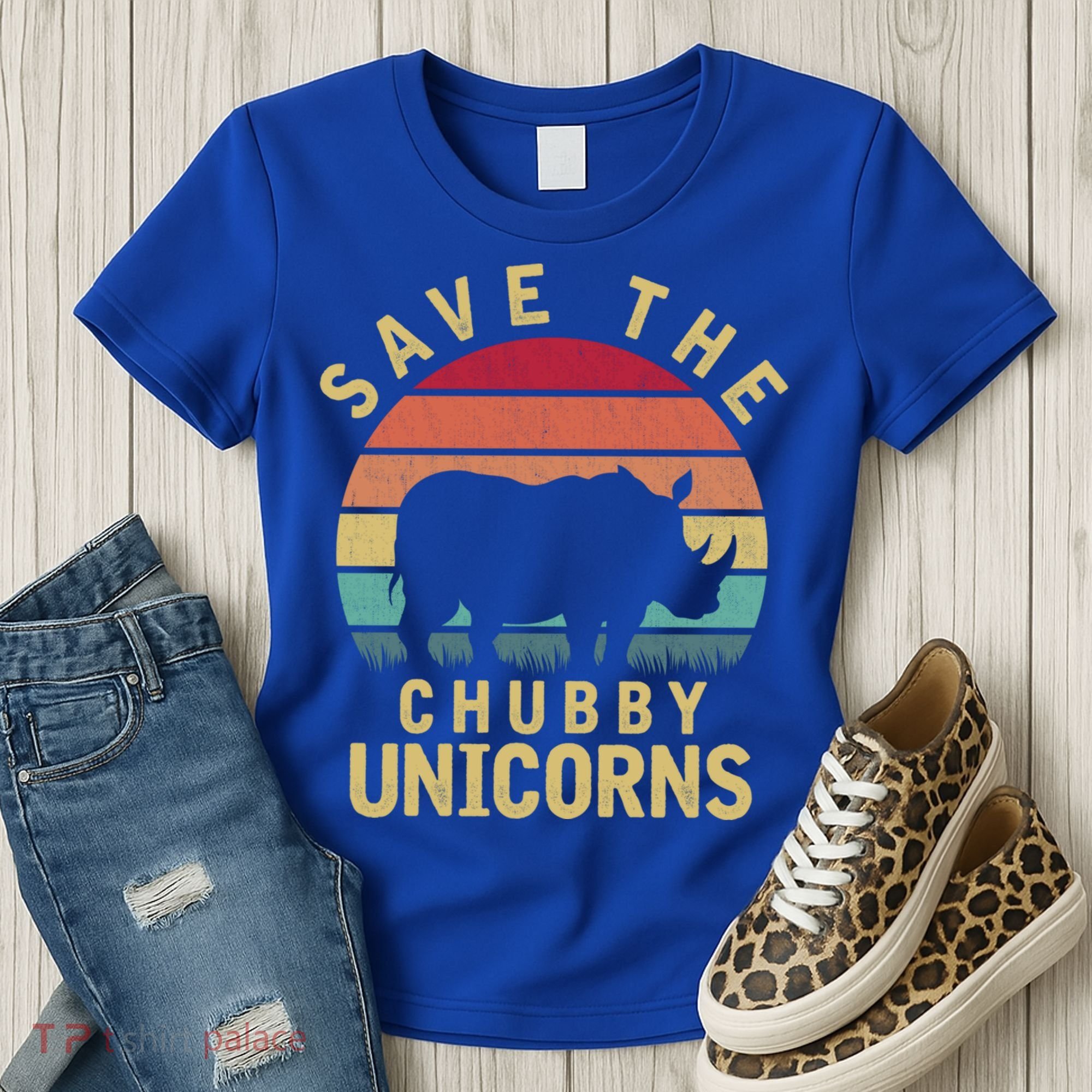 Save The Chubby Unicorn Rhino Cool Gift Women's T-Shirt