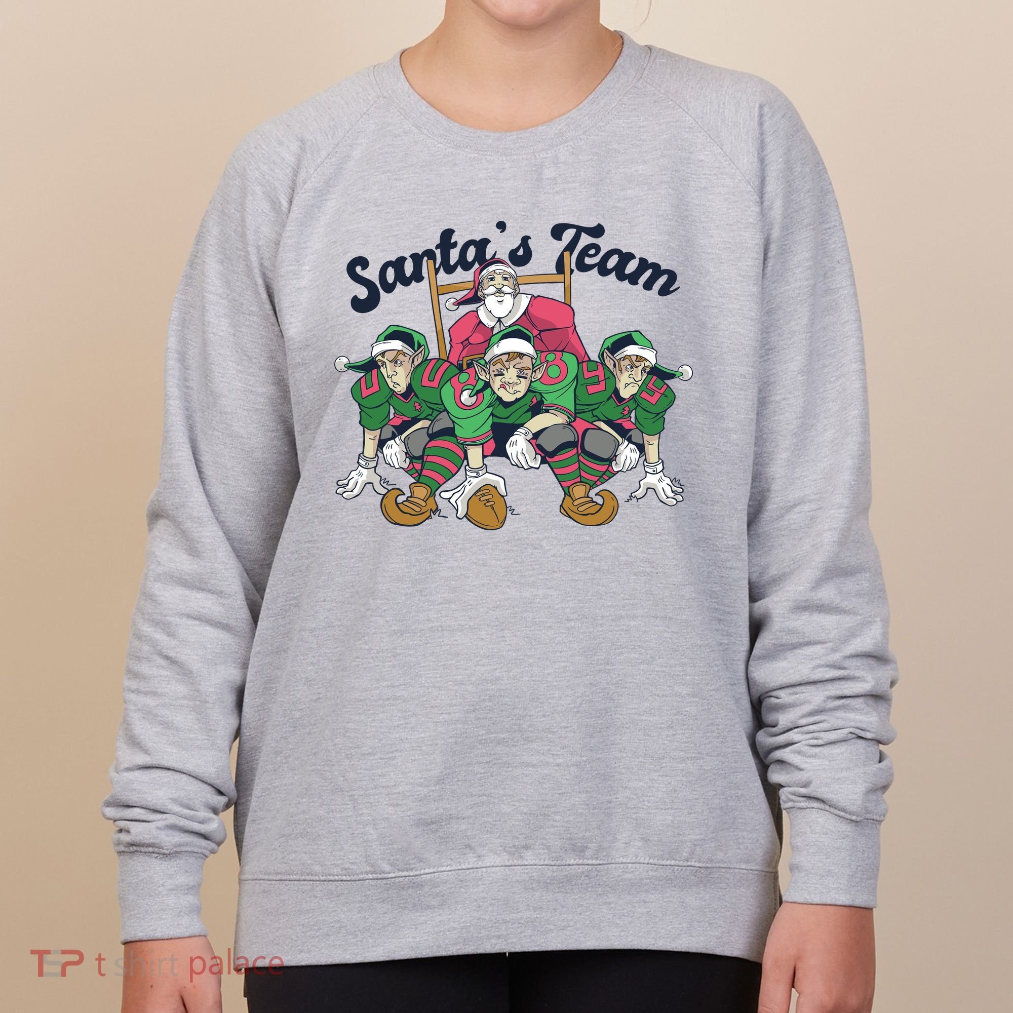 Santas Team Christmas Football Elf Team Women's Sweatshirt