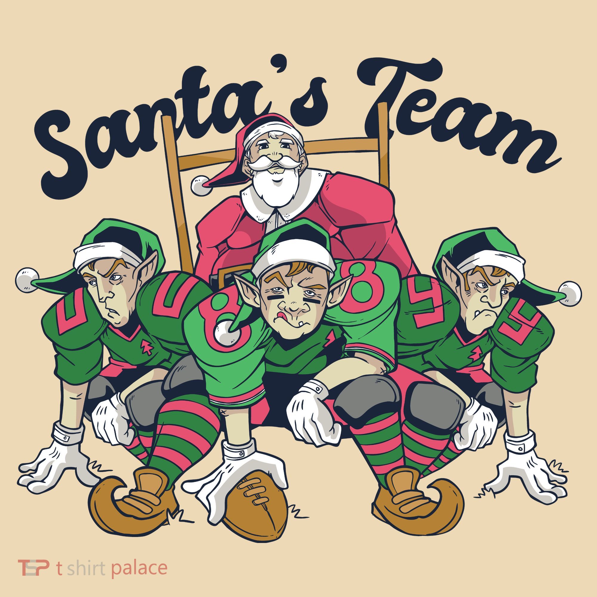Santas Team Christmas Football Elf Team Tote Bag