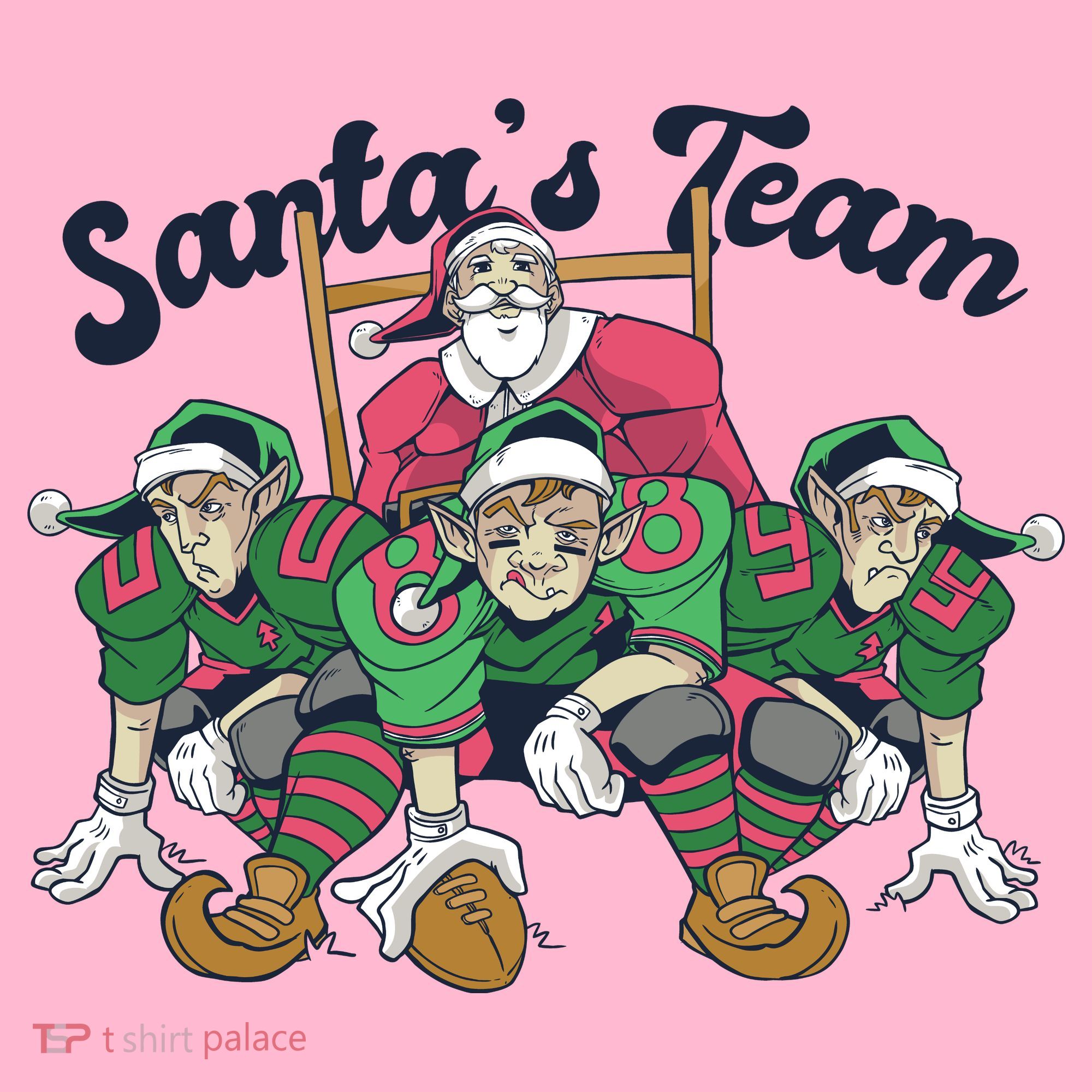 Santas Team Christmas Football Elf Team Coaster
