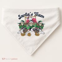 Santas Team Christmas Football Elf Team USA-Made Doggie Bandana thumb 0