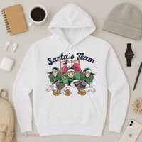 Santas Team Christmas Football Elf Team Hoodie thumb 3