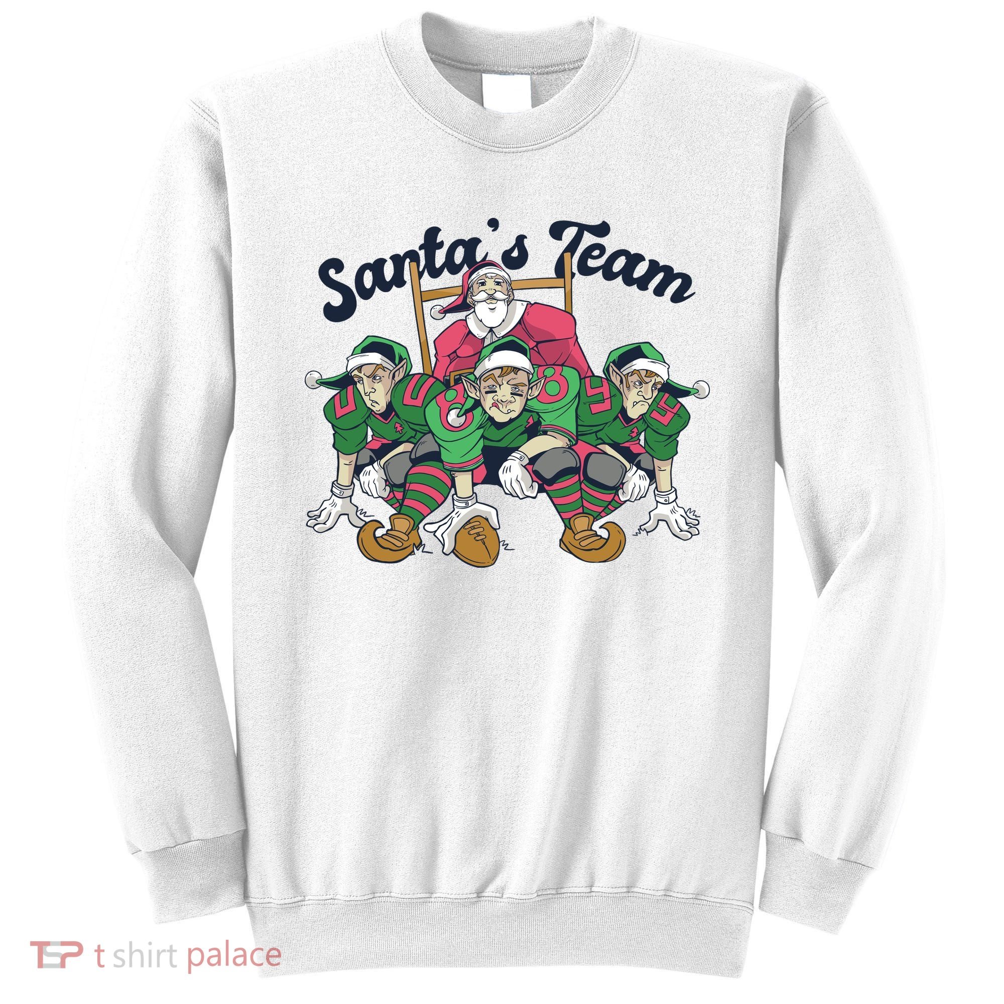 Santas Team Christmas Football Elf Team Sweatshirt