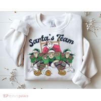 Santas Team Christmas Football Elf Team Sweatshirt thumb 2