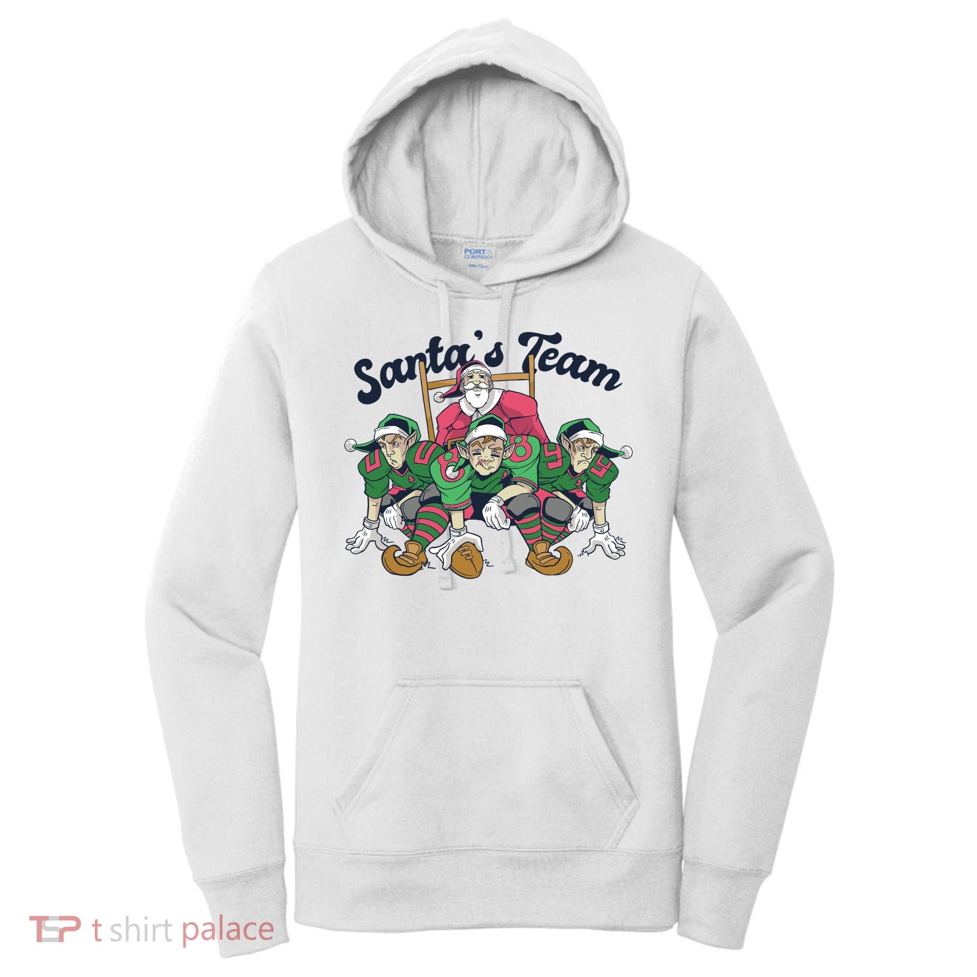 Santas Team Christmas Football Elf Team Women's Hoodie