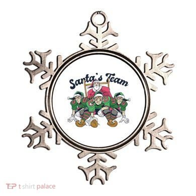Santas Team Christmas Football Elf Team Ornament